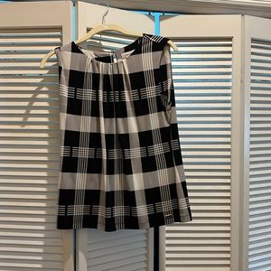 Calvin Kline black and white plaid blouse size M